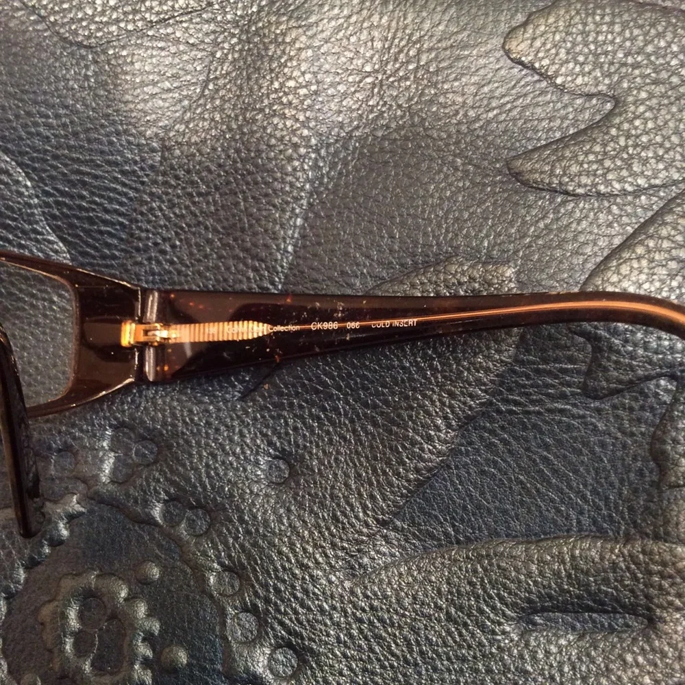 Calvin Klein Brown Rhinestone Eyeglasses Frames